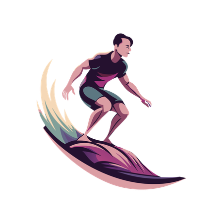 Surf en el agua  Ilustración