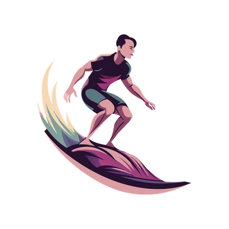 Surf en el agua  Ilustración