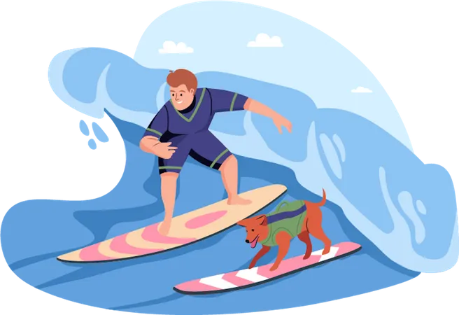 Aventura de surf  Ilustración