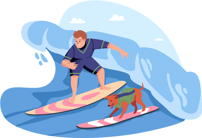 Aventure de surf  Illustration
