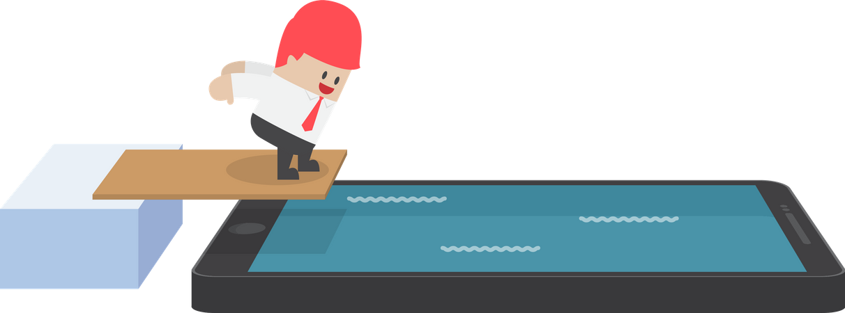 Surf sur Internet mobile et accro aux smartphones  Illustration