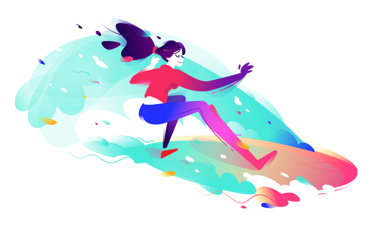 Surfer Girl Illustration