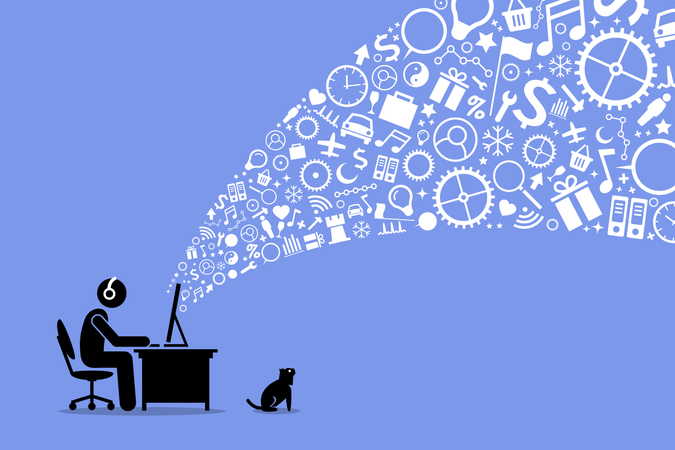 Surfer sur Internet  Illustration
