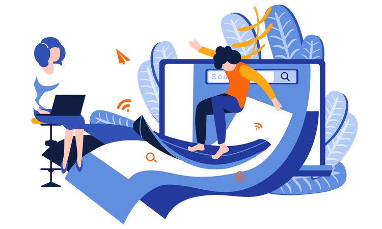 Surfer sur le net  Illustration
