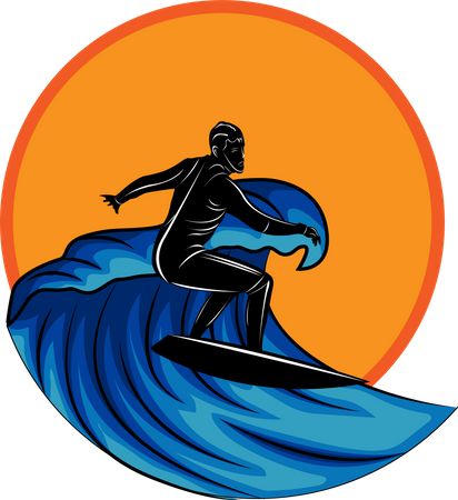 Surfing  イラスト