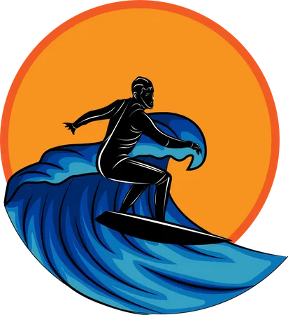 Surfing  イラスト
