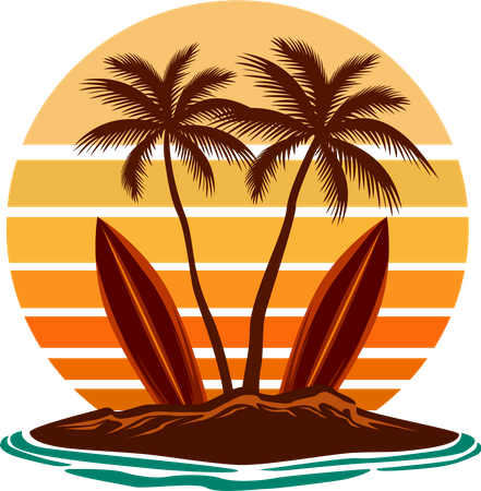 Surfing beach  Illustration