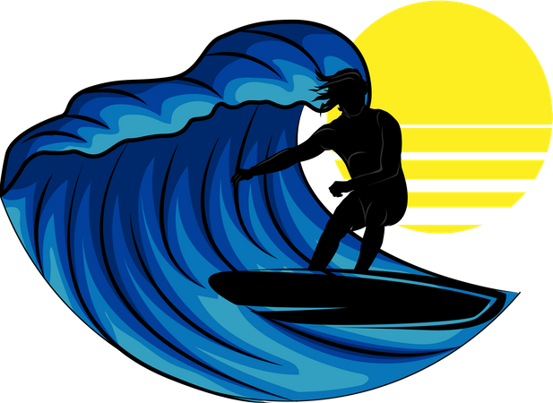 Surfing day  Illustration