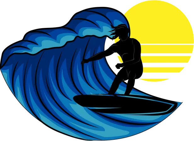 Surfing day  Illustration