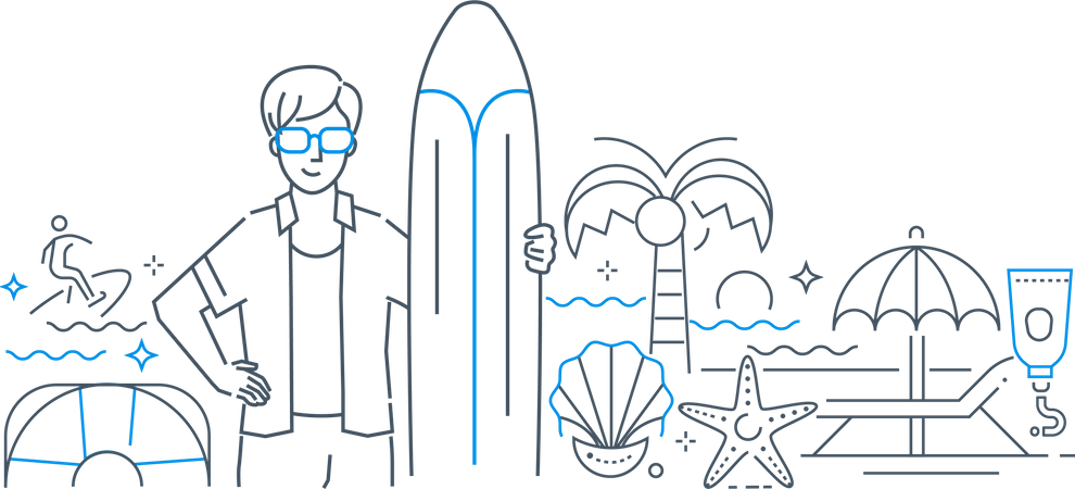 Surfing  Illustration