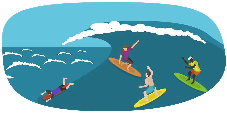 Surfing  Illustration