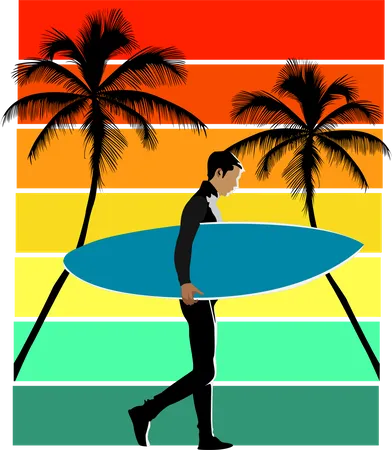 Surfing  Illustration