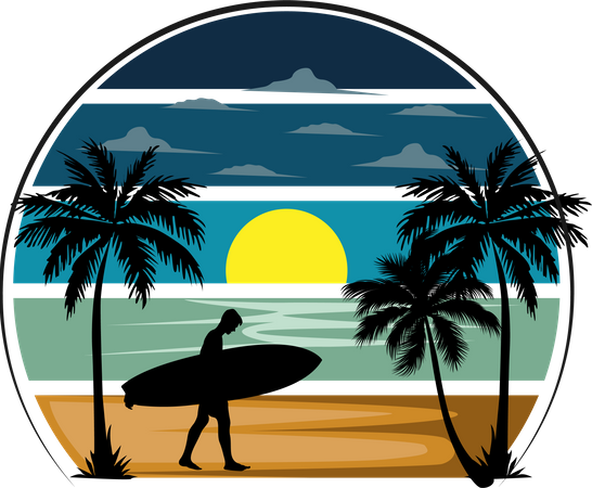 Surfing  Illustration