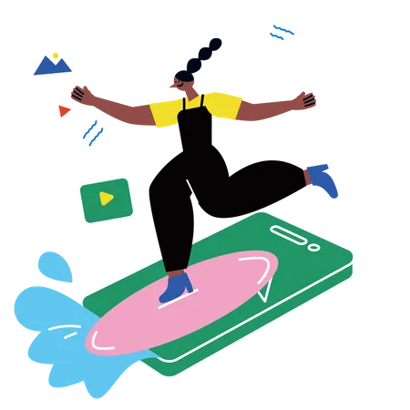 Surfing On Internet  Illustration