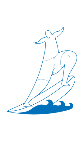 Surfing On Surfboard  Illustration