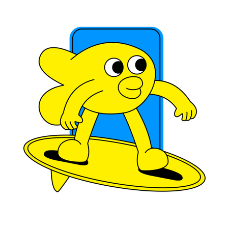 Surfing Sticker  Illustration