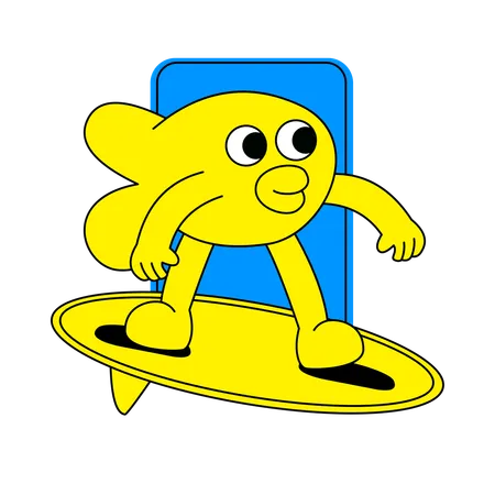 Surfing Sticker  Illustration