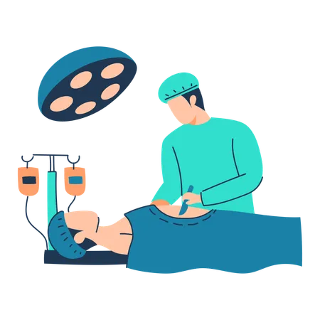 Surgeon is performing surgical operation  Illustration