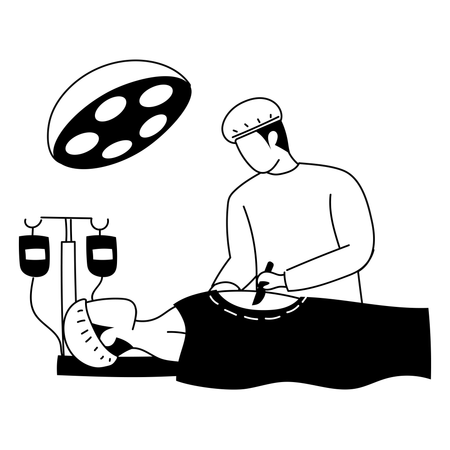 Surgeon is performing surgical operation  Illustration