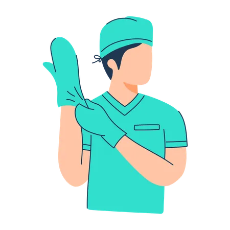 Surgeon is preparing for surgical operation  Illustration