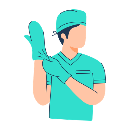 Surgeon is preparing for surgical operation  Illustration