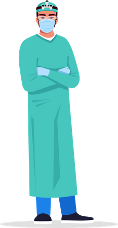 Surgeon wearing mask Illustration