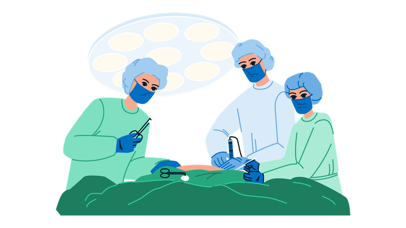 Surgeons are doing operation  Illustration
