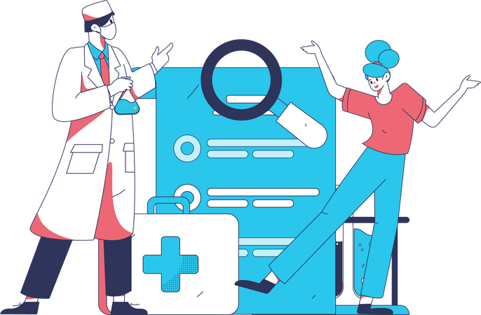 Surgeons keep track of patient's health  Illustration