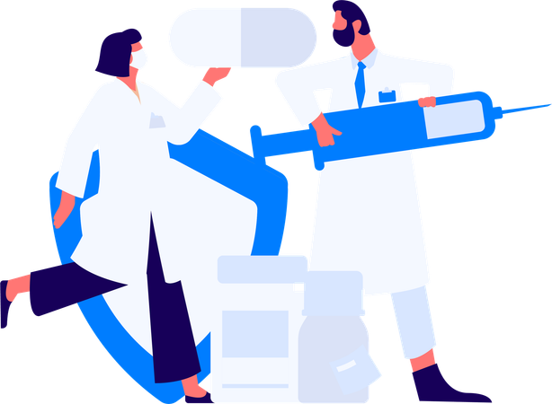 Surgeons perform operation on patient  Illustration