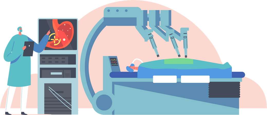 Surgical Intervention in Body  Illustration