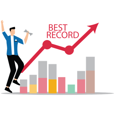 Surpassing business target  Illustration
