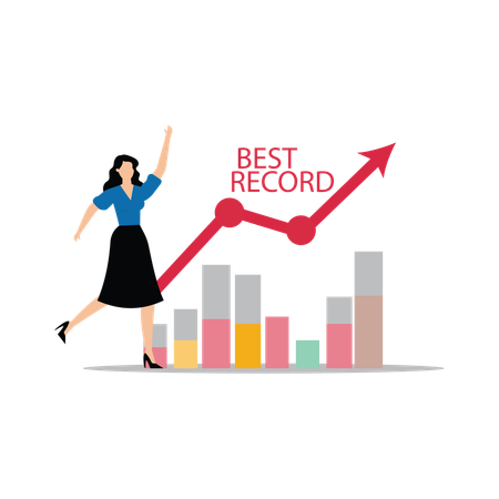 Surpassing business target  Illustration