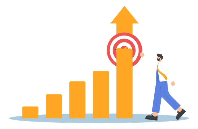 Surpassing sales target  Illustration