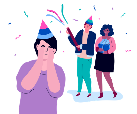 Surprise birthday party  Illustration