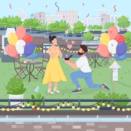 Surprise marriage proposal  Illustration