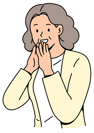 Surprised and amazed elderly woman  Illustration