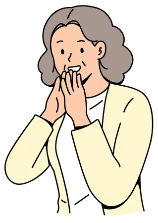 Surprised and amazed elderly woman  Illustration