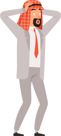 Surprised Arabic businessman  Illustration