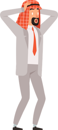 Surprised Arabic businessman  Illustration