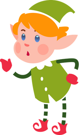 Surprised Christmas Elf Illustration