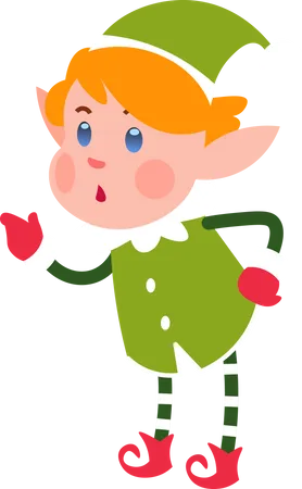 Surprised Christmas Elf Illustration