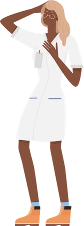 Surprised female doctor Illustration