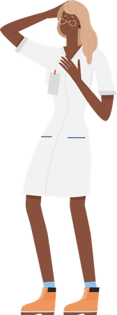 Surprised female doctor  Illustration