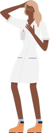 Surprised female doctor  Illustration