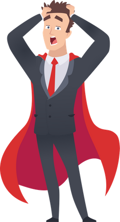 Surprised Super businessman  Illustration