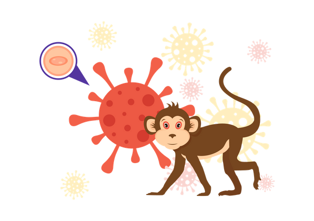 Surto de varíola dos macacos  Ilustração