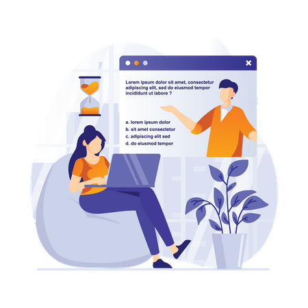 Survey form filling  Illustration