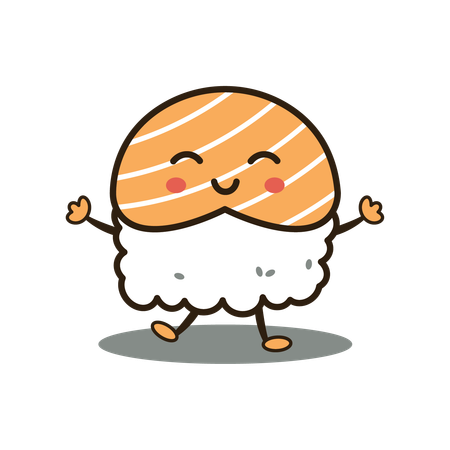 Sushi fofo  Ilustração