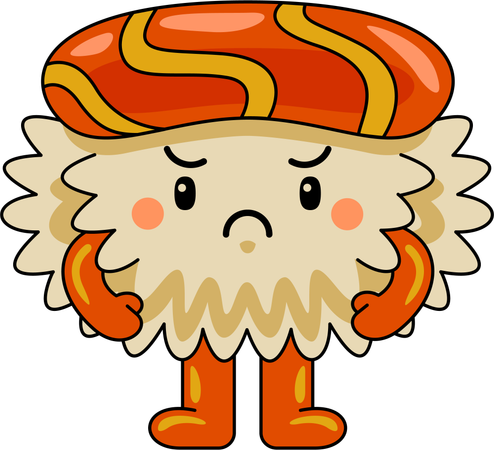 Sushi mascot angry  Illustration