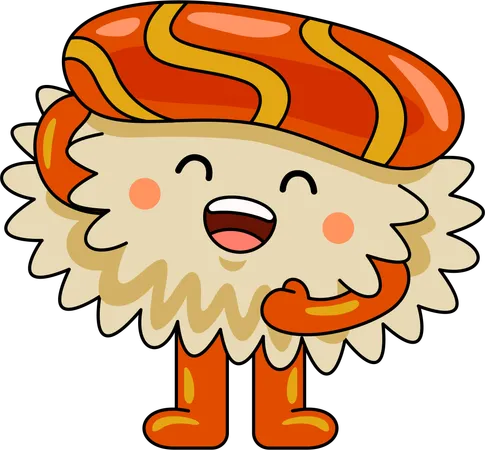 Sushi mascot smiling  Illustration